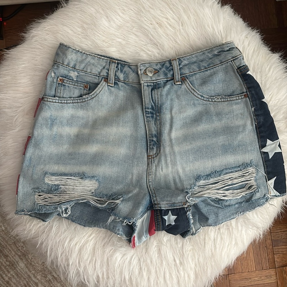 American Flag Denim shorts